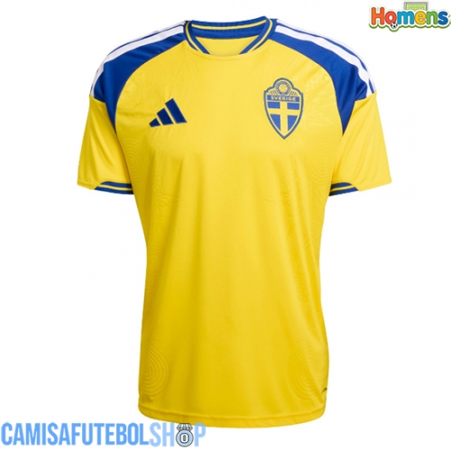 Camisa de time de futebol Suécia Replicas 1º Equipamento Mundo 2026 Manga Curta